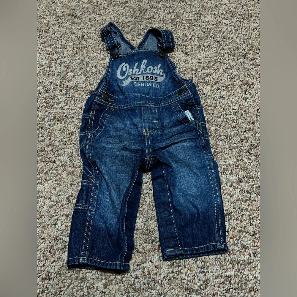 Boys girls, OshKosh B'gosh Kids Dark Blue Overalls, 6-9 months